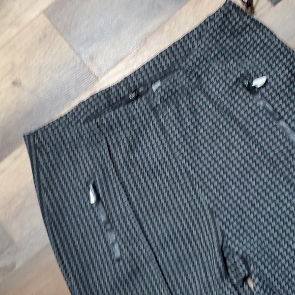 Dex nwt houndstooth black grey faux leather pull on pants charbon noir - Picture 3 of 9